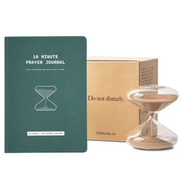 10 Minute Prayer System - Journal and Hourglass (Lasts 6 Months)